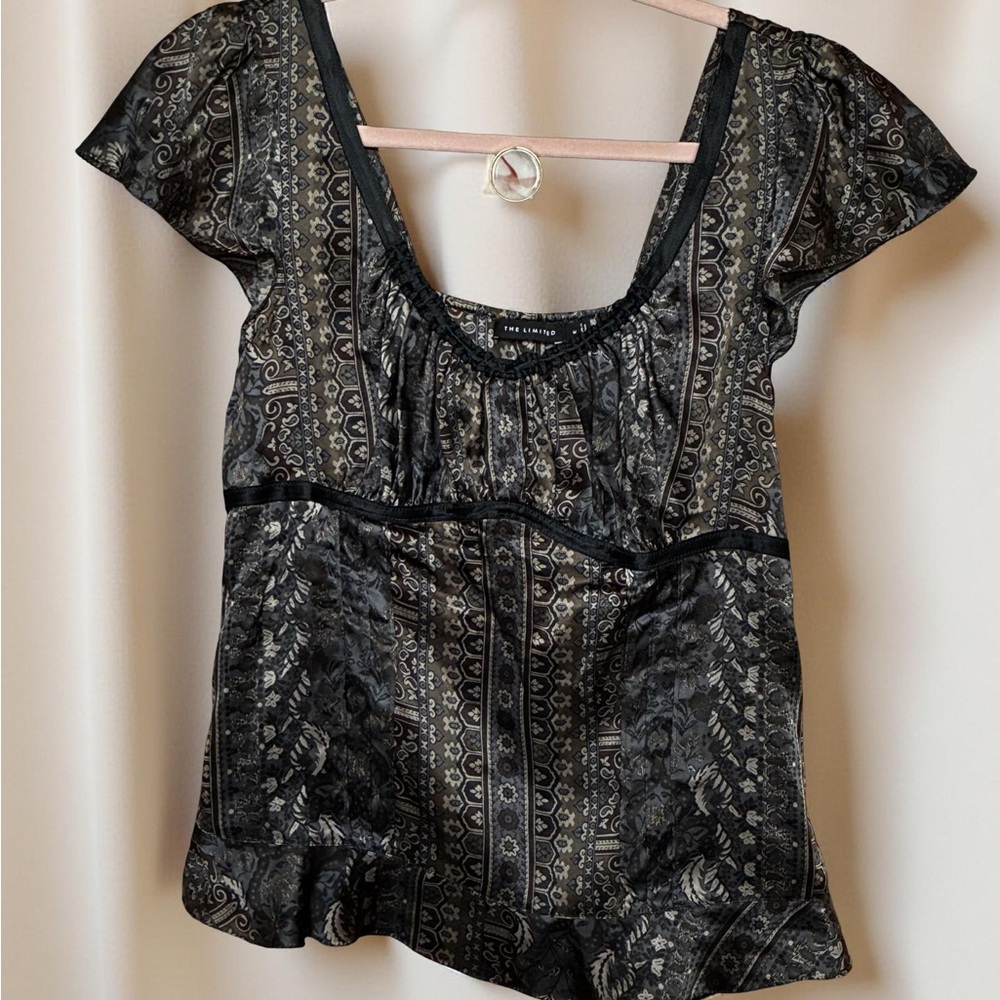 The Limited Satin Peasant Blouse